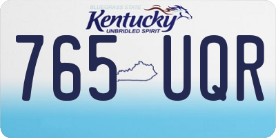 KY license plate 765UQR