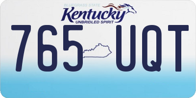 KY license plate 765UQT