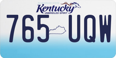 KY license plate 765UQW