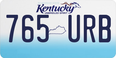 KY license plate 765URB