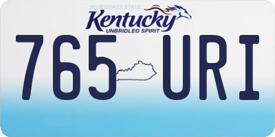 KY license plate 765URI