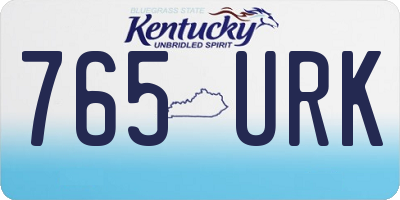 KY license plate 765URK