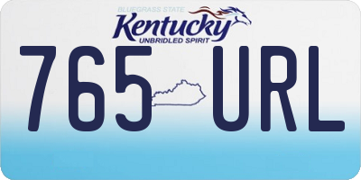 KY license plate 765URL