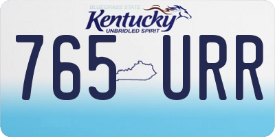 KY license plate 765URR