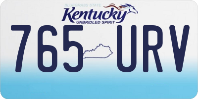 KY license plate 765URV