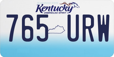 KY license plate 765URW
