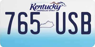 KY license plate 765USB