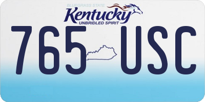 KY license plate 765USC
