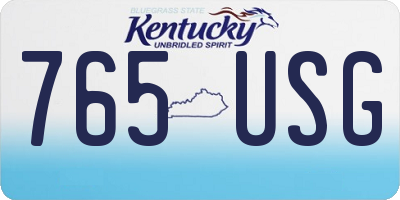 KY license plate 765USG