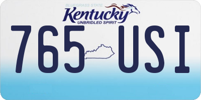 KY license plate 765USI