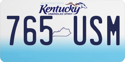 KY license plate 765USM