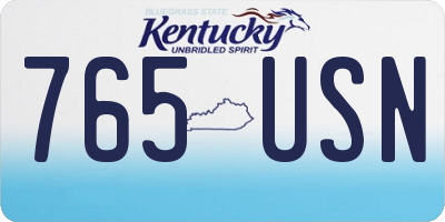 KY license plate 765USN