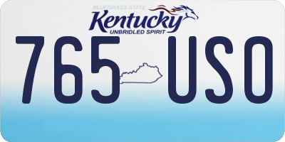 KY license plate 765USO