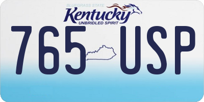 KY license plate 765USP