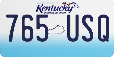 KY license plate 765USQ