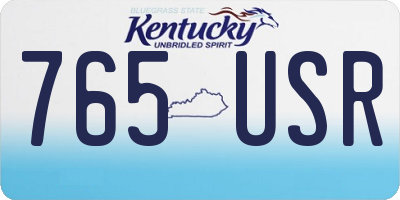 KY license plate 765USR