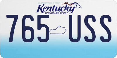KY license plate 765USS
