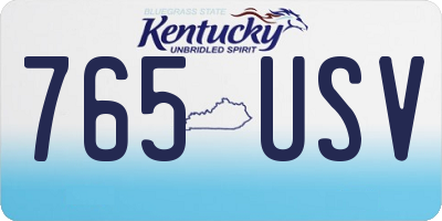 KY license plate 765USV