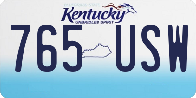 KY license plate 765USW