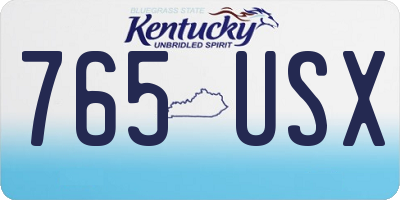 KY license plate 765USX