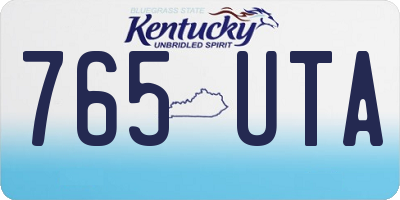 KY license plate 765UTA