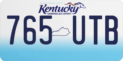 KY license plate 765UTB