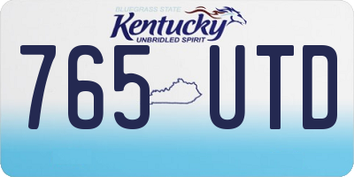 KY license plate 765UTD