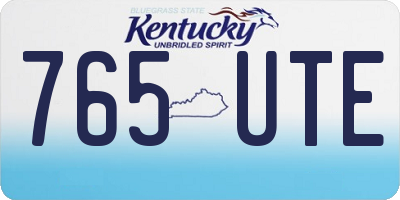 KY license plate 765UTE