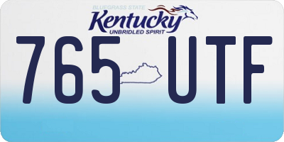 KY license plate 765UTF
