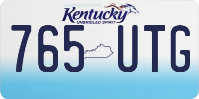KY license plate 765UTG