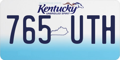 KY license plate 765UTH