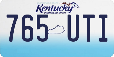KY license plate 765UTI