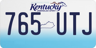 KY license plate 765UTJ