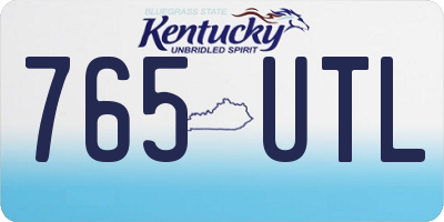KY license plate 765UTL