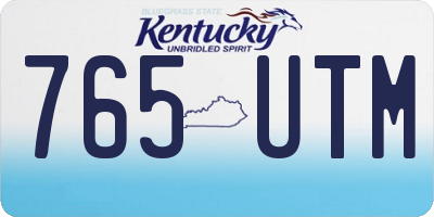 KY license plate 765UTM