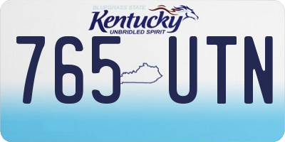 KY license plate 765UTN