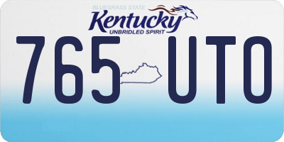 KY license plate 765UTO