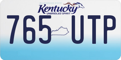 KY license plate 765UTP
