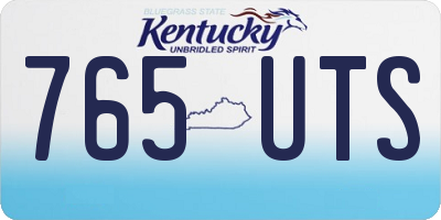 KY license plate 765UTS