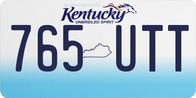 KY license plate 765UTT