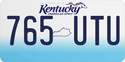 KY license plate 765UTU