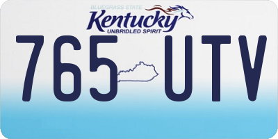 KY license plate 765UTV