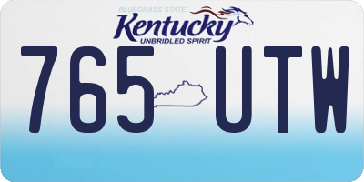 KY license plate 765UTW