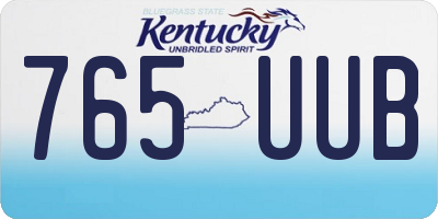 KY license plate 765UUB