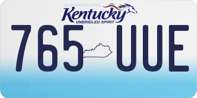 KY license plate 765UUE