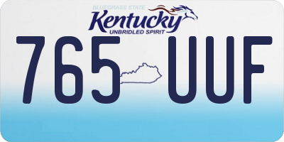 KY license plate 765UUF