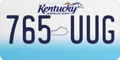 KY license plate 765UUG