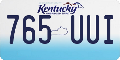 KY license plate 765UUI