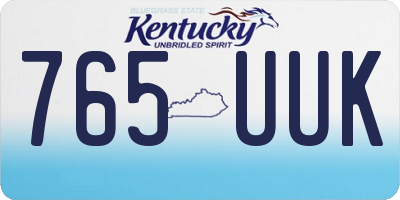 KY license plate 765UUK