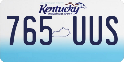 KY license plate 765UUS